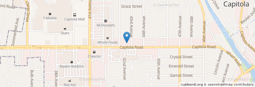 Mapa de ubicacion de First Baptist Church of Capitola en 美利坚合众国/美利堅合眾國, 加利福尼亚州/加利福尼亞州, 圣塔克鲁兹县, Capitola.