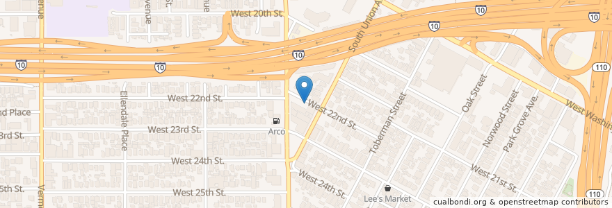Mapa de ubicacion de Antioch Temple Baptist Church en 美利坚合众国/美利堅合眾國, 加利福尼亚州/加利福尼亞州, 洛杉矶县, 洛杉矶.