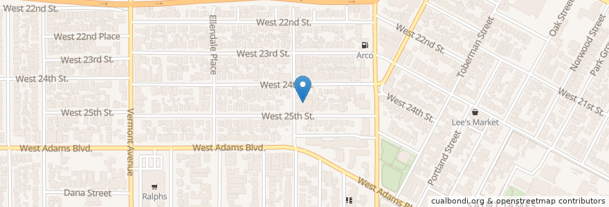 Mapa de ubicacion de Ward African Methodist Episcopal Church en Verenigde Staten, Californië, Los Angeles County, Los Angeles.