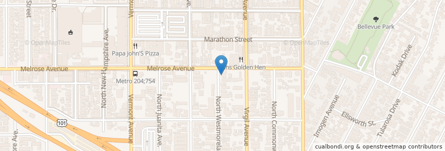 Mapa de ubicacion de Berean Baptist Church en United States, California, Los Angeles County, Los Angeles.