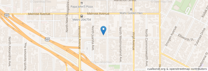 Mapa de ubicacion de Christ Presbyterian Church en 美利坚合众国/美利堅合眾國, 加利福尼亚州/加利福尼亞州, 洛杉矶县, 洛杉矶.