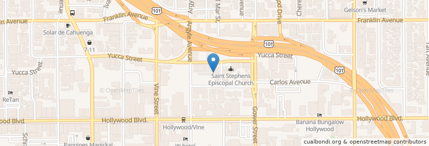 Mapa de ubicacion de Country Church of Hollywood en Amerika Syarikat, California, Los Angeles County, Los Angeles.