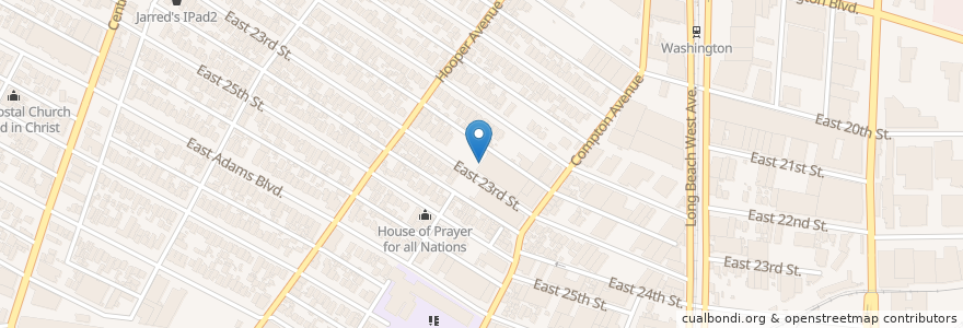 Mapa de ubicacion de Bethany Apostolic Faith Church en United States, California, Los Angeles County, Los Angeles.