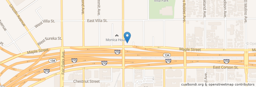 Mapa de ubicacion de Marengo Avenue Community Church en Amerika Syarikat, California, Los Angeles County, Pasadena.