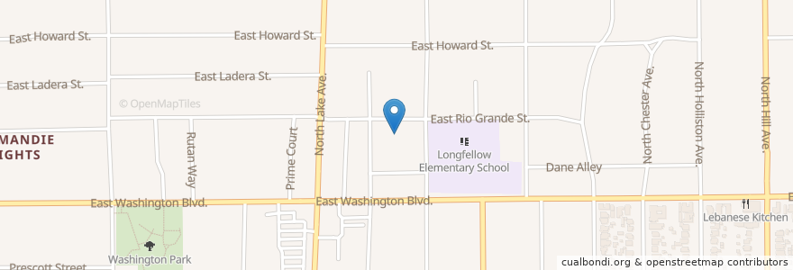 Mapa de ubicacion de Morning Star Baptist Church en 미국, 캘리포니아주, Los Angeles County, Pasadena.