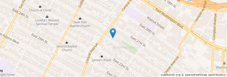 Mapa de ubicacion de Saint John Baptist Church en Estados Unidos De América, California, Los Angeles County, Los Ángeles.