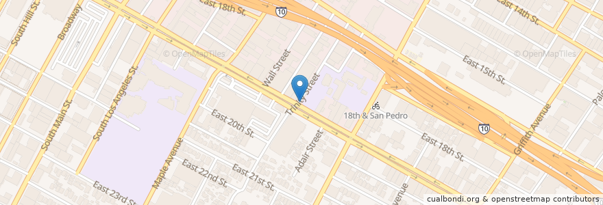 Mapa de ubicacion de Saint Lukes Missionary Baptist Church en Vereinigte Staaten Von Amerika, Kalifornien, Los Angeles County, Los Angeles.