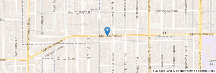 Mapa de ubicacion de West Hollywood Baptist Church en Amerika Syarikat, California, Los Angeles County, Los Angeles, West Hollywood.