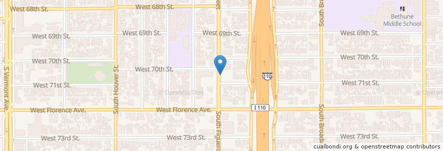 Mapa de ubicacion de Baptist Indian Bible Center en 미국, 캘리포니아주, Los Angeles County, 로스앤젤레스.