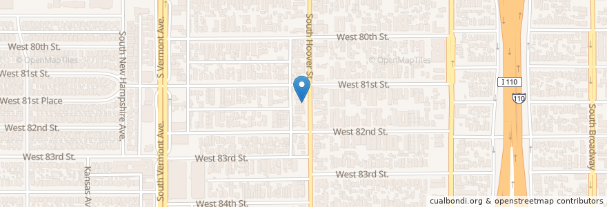 Mapa de ubicacion de Three Oaks Baptist Church en Amerika Syarikat, California, Los Angeles County, Los Angeles.