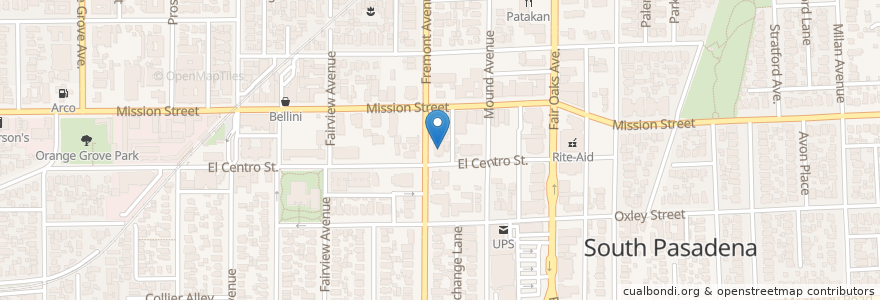 Mapa de ubicacion de Grace Brethren Church en 미국, 캘리포니아주, Los Angeles County, South Pasadena.