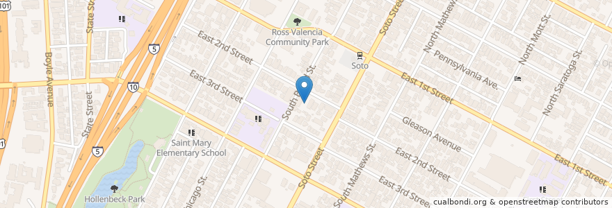 Mapa de ubicacion de Community House of God en Vereinigte Staaten Von Amerika, Kalifornien, Los Angeles County, Los Angeles.