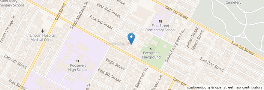 Mapa de ubicacion de Nichiren Buddhist Church en Amerika Birleşik Devletleri, Kaliforniya, Los Angeles County, Los Angeles.