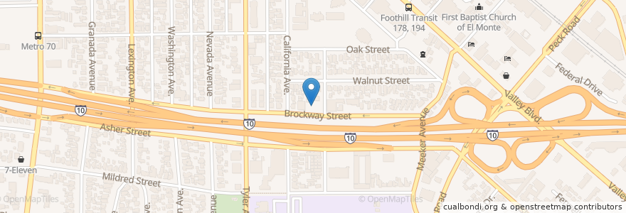 Mapa de ubicacion de Living Water Faith Center en United States, California, Los Angeles County.