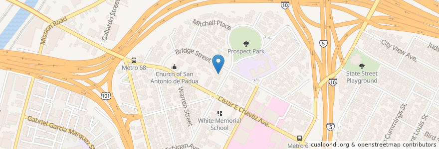 Mapa de ubicacion de Divine Savior Presbyterian Church en United States, California, Los Angeles County, Los Angeles.