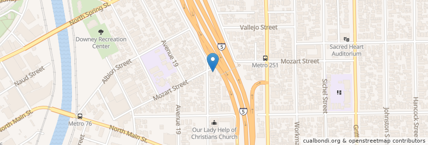Mapa de ubicacion de Lincoln Heights Baptist Mission en 미국, 캘리포니아주, Los Angeles County, 로스앤젤레스.