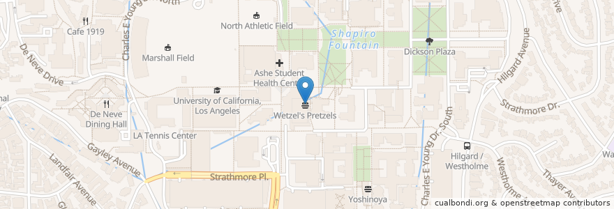 Mapa de ubicacion de University of California Los Angeles Post Office en الولايات المتّحدة الأمريكيّة, كاليفورنيا, مقاطعة لوس أنجلس, لوس أنجلس.