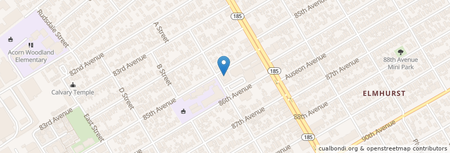 Mapa de ubicacion de Allen Temple Baptist Church en Estados Unidos Da América, Califórnia, Condado De Alameda, Oakland.