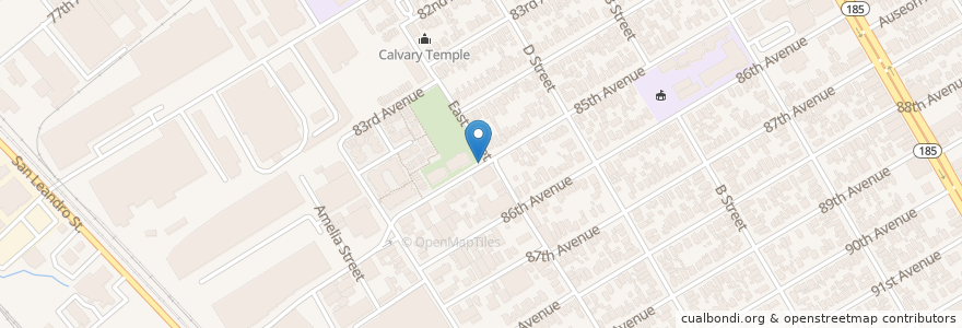 Mapa de ubicacion de Cosmopolitan Baptist Church en Amerika Birleşik Devletleri, Kaliforniya, Alameda İlçesi, Oakland.
