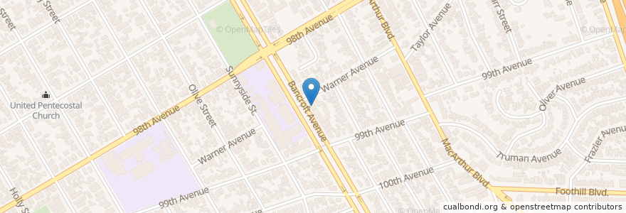 Mapa de ubicacion de New Apostolic Church en United States, California, Alameda County, Oakland.