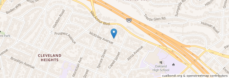 Mapa de ubicacion de Saint Vartans Armenian Apostolic Church en United States, California, Alameda County, Oakland.