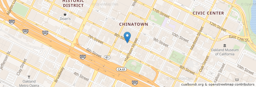 Mapa de ubicacion de Chinese Community Methodist Church en 미국, 캘리포니아주, 앨러미다 군, 오클랜드.