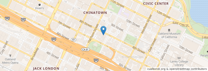 Mapa de ubicacion de Chinese Presbyterian Church en 美利坚合众国/美利堅合眾國, 加利福尼亚州/加利福尼亞州, 阿拉梅达县/阿拉米達縣/阿拉米達郡, 奥克兰/奧克蘭/屋崙.