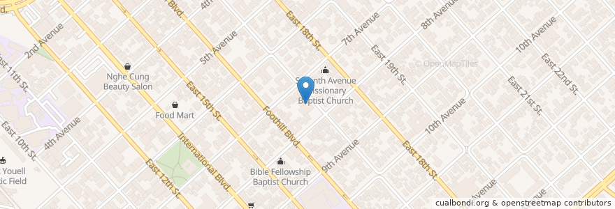 Mapa de ubicacion de Wesley Center First Methodist Episcopal Church en Amerika Birleşik Devletleri, Kaliforniya, Alameda İlçesi, Oakland.
