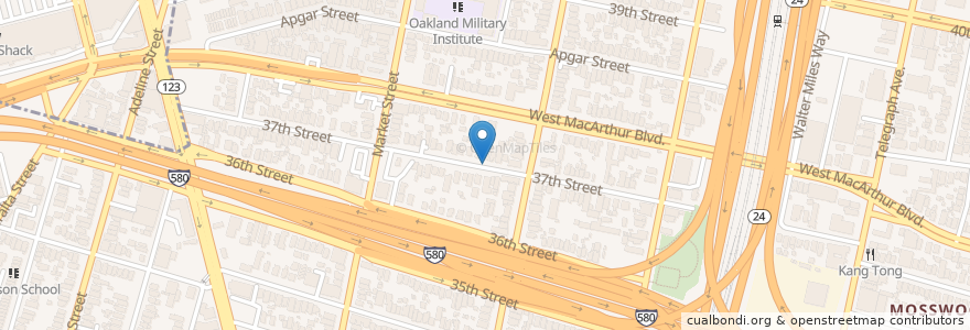 Mapa de ubicacion de Church of the Living God en Vereinigte Staaten Von Amerika, Kalifornien, Alameda County, Oakland.