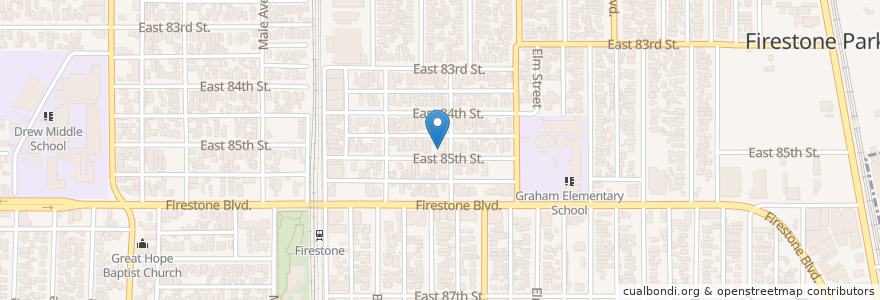 Mapa de ubicacion de Immanuel Congregational United Church of Christ en 미국, 캘리포니아주, Los Angeles County.