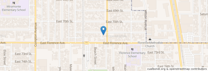 Mapa de ubicacion de Kingdom Hall of Jehovahs Witnesses en Estados Unidos Da América, Califórnia, Los Angeles County.