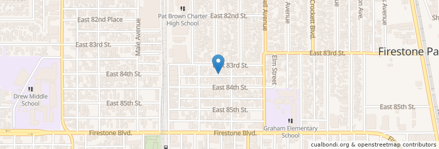 Mapa de ubicacion de Saint Lukes Church en Estados Unidos Da América, Califórnia, Los Angeles County.