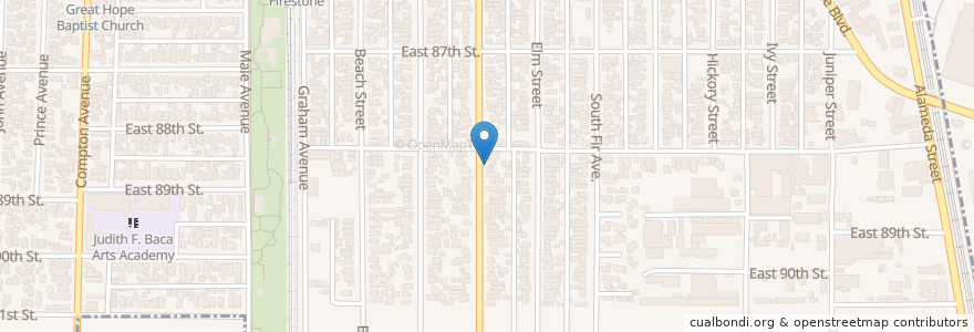 Mapa de ubicacion de Sweet Home Baptist Church en Amerika Syarikat, California, Los Angeles County.