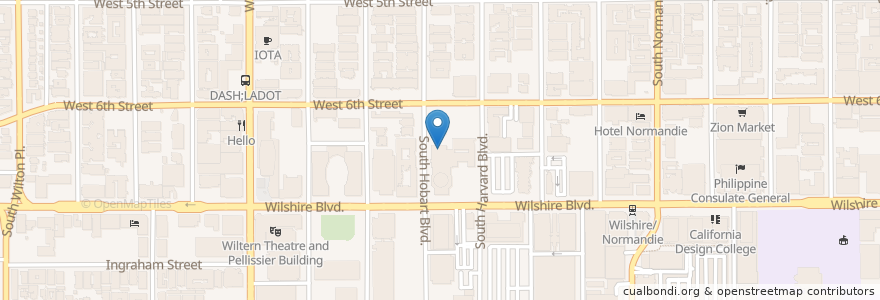Mapa de ubicacion de Camino Nuevo CHT Middle School en United States, California, Los Angeles County, Los Angeles.