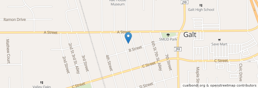 Mapa de ubicacion de Valley Christian School of Galt en Amerika Birleşik Devletleri, Kaliforniya, Sacramento County.