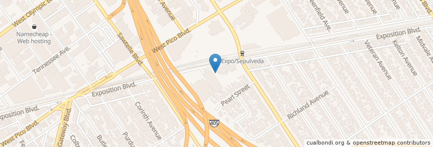 Mapa de ubicacion de West Los Angeles Station Los Angeles Post Office en États-Unis D'Amérique, Californie, Los Angeles County, Los Angeles.