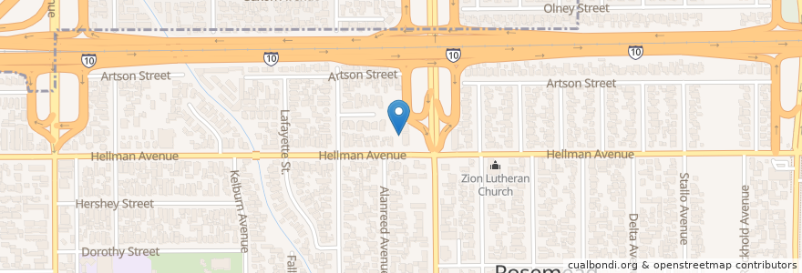 Mapa de ubicacion de Testimony of Christ Mission en Amerika Syarikat, California, Los Angeles County.