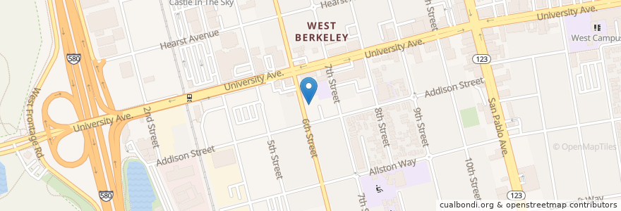 Mapa de ubicacion de LifeLong West Berkeley en الولايات المتّحدة الأمريكيّة, كاليفورنيا, مقاطعة ألاميدا (كاليفورنيا), Berkeley.
