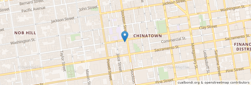 Mapa de ubicacion de Chinatown en United States, California, San Francisco City And County, San Francisco.