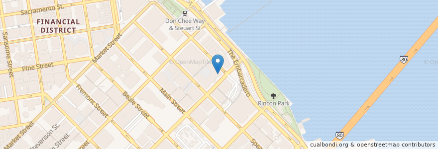 Mapa de ubicacion de Rincon Finance Center en アメリカ合衆国, カリフォルニア州, サンフランシスコ, San Francisco.