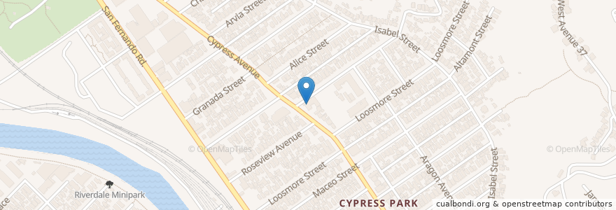 Mapa de ubicacion de Cypress Park Christian Church en 미국, 캘리포니아주, Los Angeles County, 로스앤젤레스.