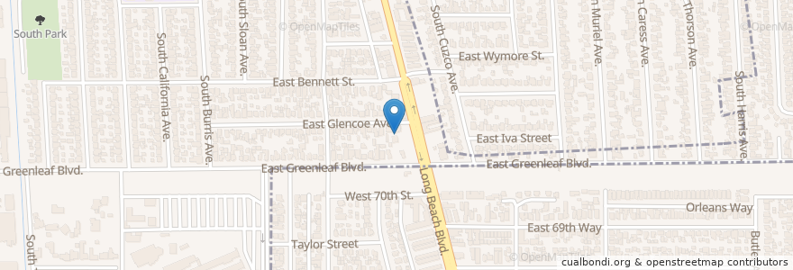 Mapa de ubicacion de Brister Memorial Southern Baptist Church en Amerika Syarikat, California, Los Angeles County.