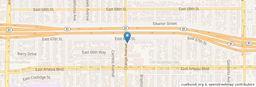 Mapa de ubicacion de Saint John Lutheran Church en Stati Uniti D'America, California, Los Angeles County, Long Beach.