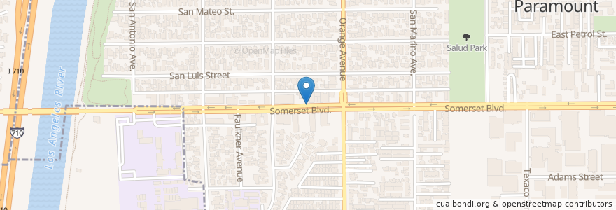 Mapa de ubicacion de Iglesia Hermanos Vivos En en Amerika Syarikat, California, Los Angeles County, Paramount.
