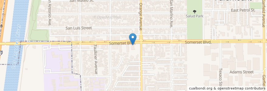 Mapa de ubicacion de Paramount Alliance Church en アメリカ合衆国, カリフォルニア州, Los Angeles County, Paramount.