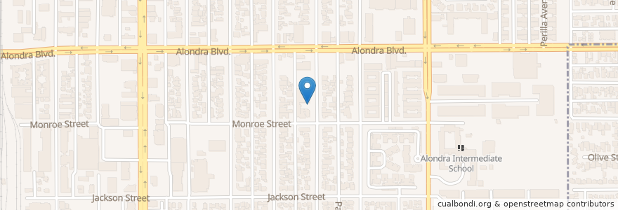 Mapa de ubicacion de Emmanuel Reformed Church en アメリカ合衆国, カリフォルニア州, Los Angeles County, Paramount.