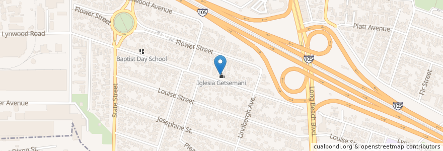 Mapa de ubicacion de Iglesia Getsemani en United States, California, Los Angeles County, Lynwood.