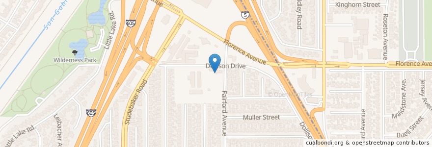 Mapa de ubicacion de Redeemer Covenant Church en Amerika Birleşik Devletleri, Kaliforniya, Los Angeles County, Downey.