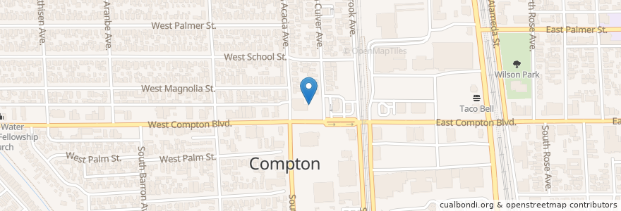 Mapa de ubicacion de Jericho Missionary Baptist Church en Amerika Syarikat, California, Los Angeles County, Compton.
