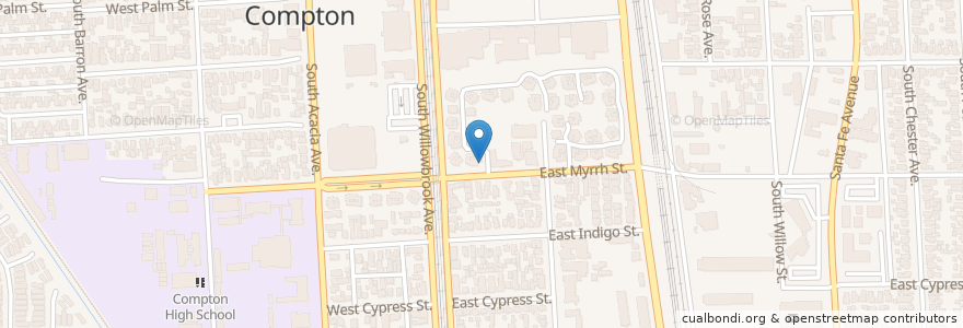 Mapa de ubicacion de Tamarind Avenue Church en Estados Unidos Da América, Califórnia, Los Angeles County, Compton.